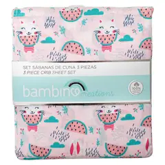 BAMBINO - Set Sábanas de Cuna Rosado Sandias