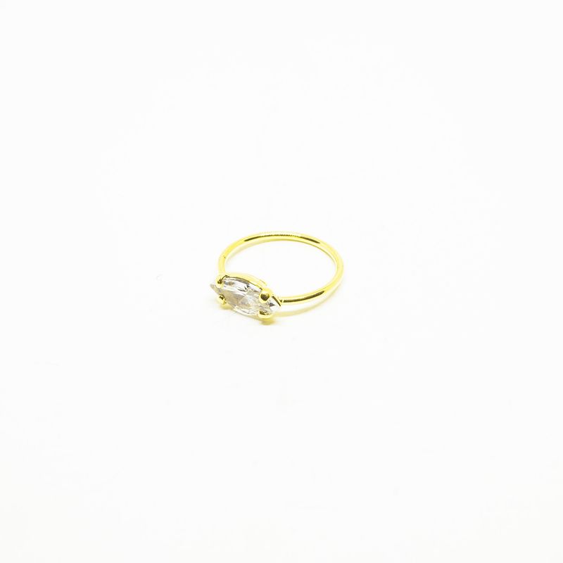 GENERICO - Aros Mujer Piercing Argolla torsión 1 circón  8 mm Bañado en Oro