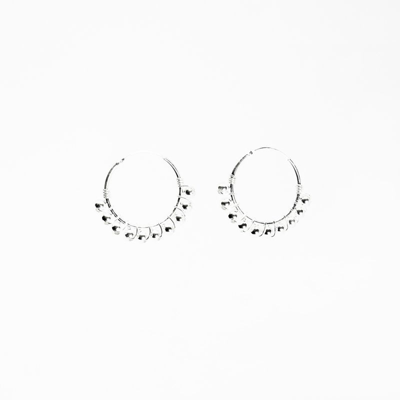 GENERICO - Aros Mujer Argolla 18 mm 1 mm pelotitas
