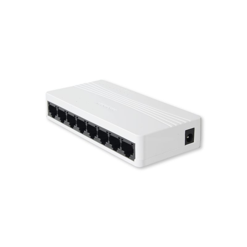 HIKVISION - Switch LAN Hikvision 8 Puertos 10/100 DS-3E0108D-E - Blanco