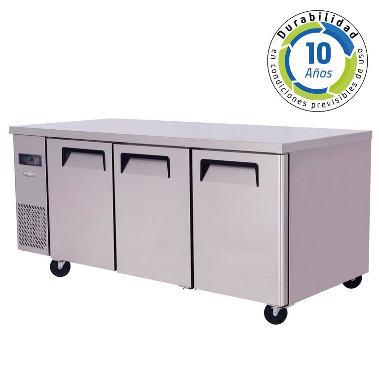 PROCHEF Meson Refrigerado 180 Cm Acero Inox. 3 Puertas 510 Litros