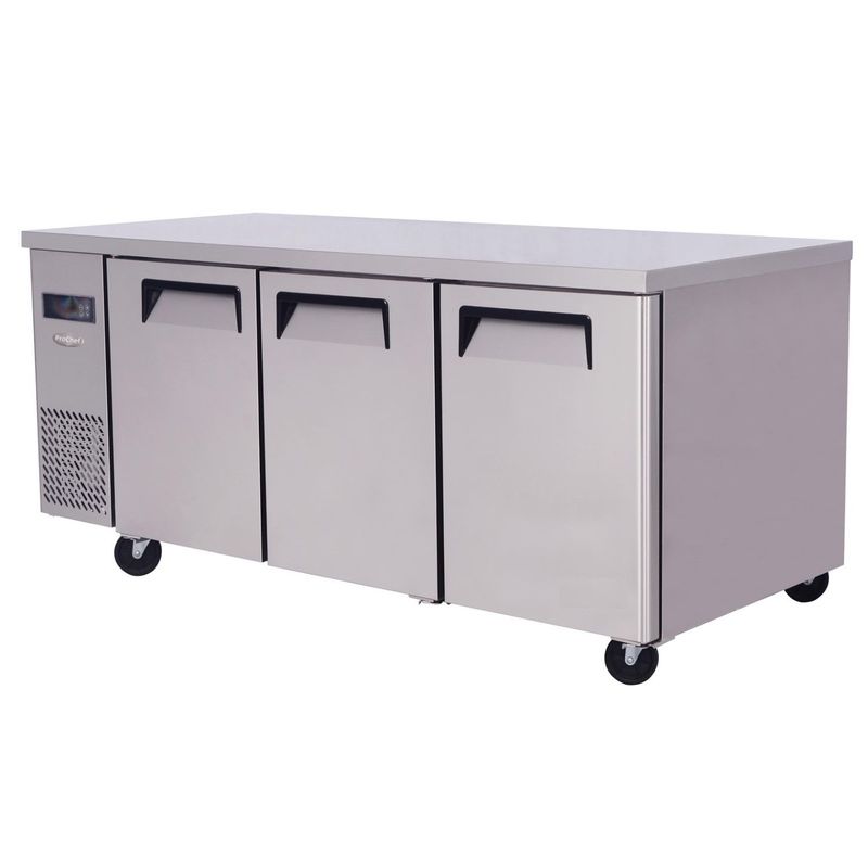 PROCHEF - Meson Refrigerado 180 Cm Acero Inox. 3 Puertas 510 Litros