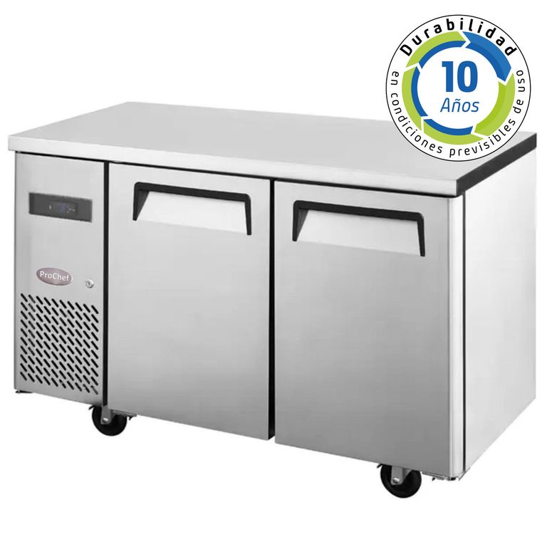 PROCHEF Meson Refrigerado 120 Cm Acero Inox. 2 Puertas 290 Litros