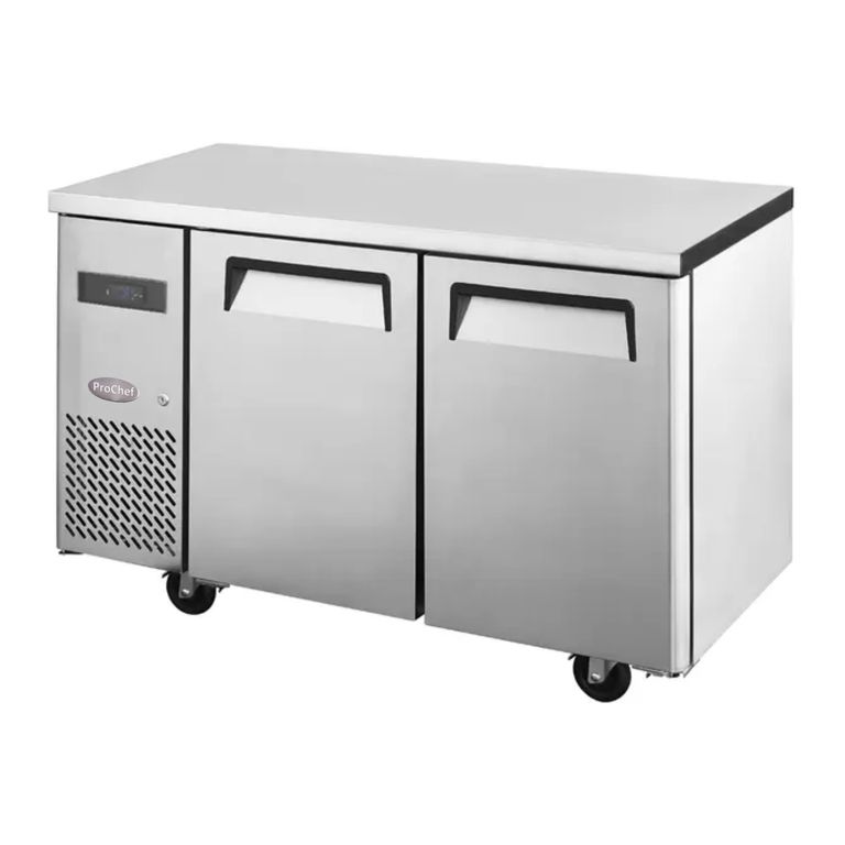 Meson Refrigerado 120 Cm Acero Inox. 2 Puertas 290 Litros