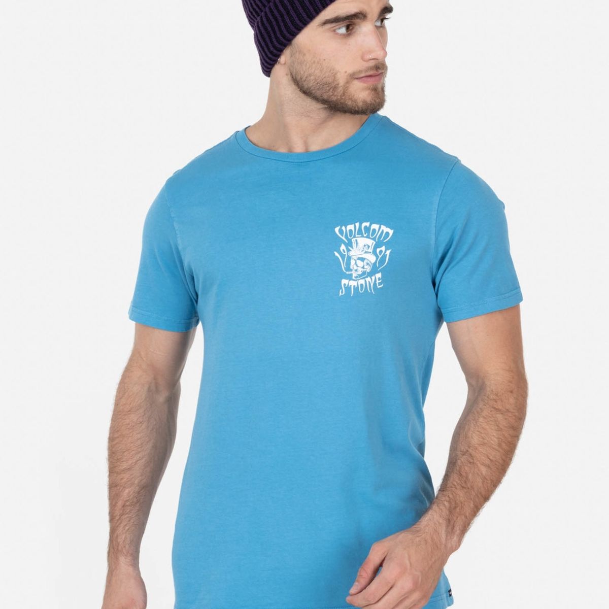VOLCOM - Polera STONED2DABONE SST Hombre Azul Volcom