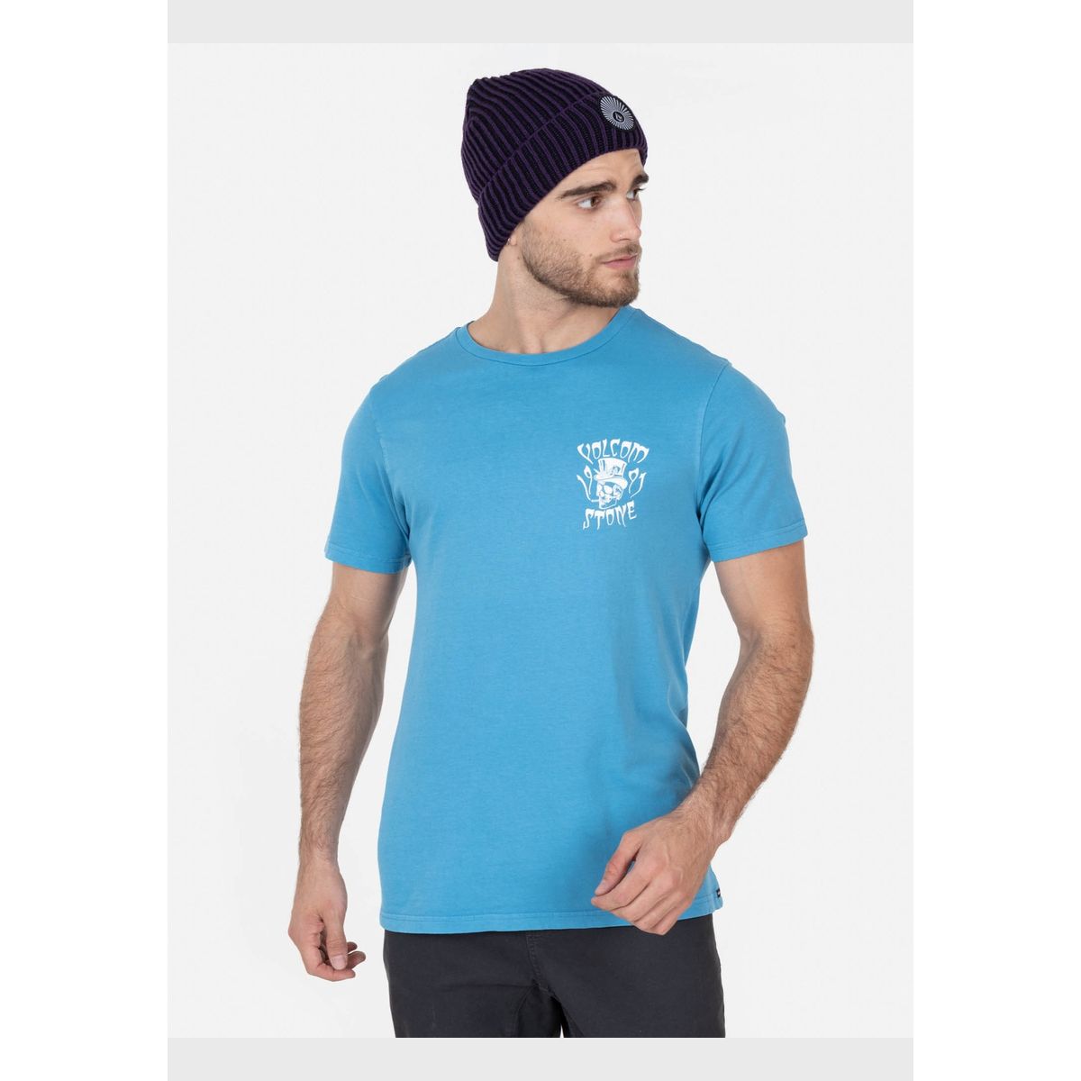 VOLCOM - Polera STONED2DABONE SST Hombre Azul Volcom