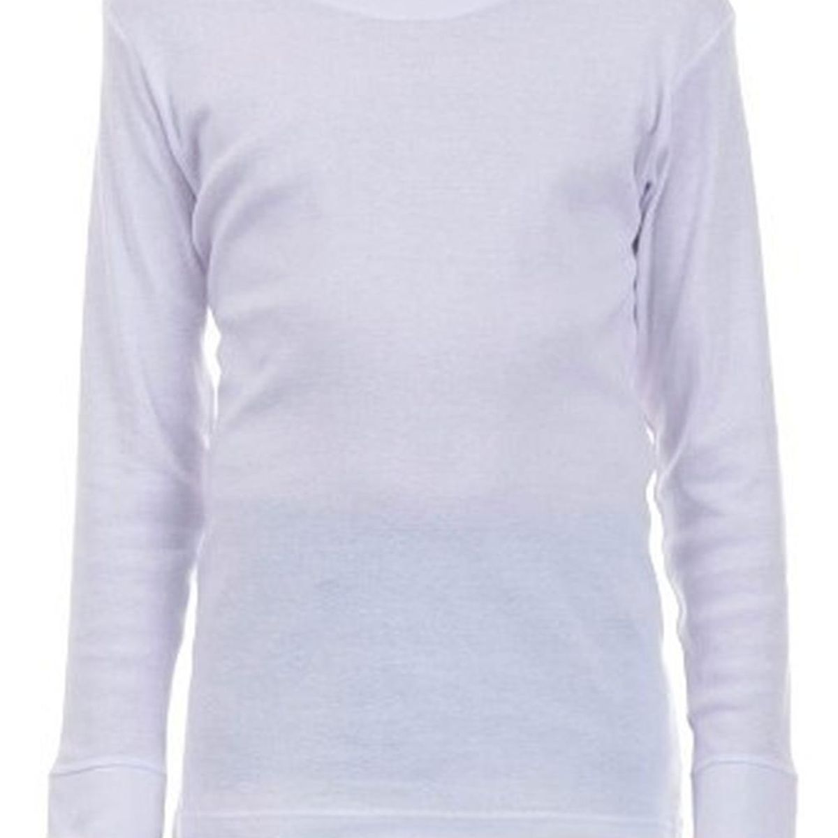 LADY GENNY - Camiseta Cotton Rib Manga Larga Niño - Blanco
