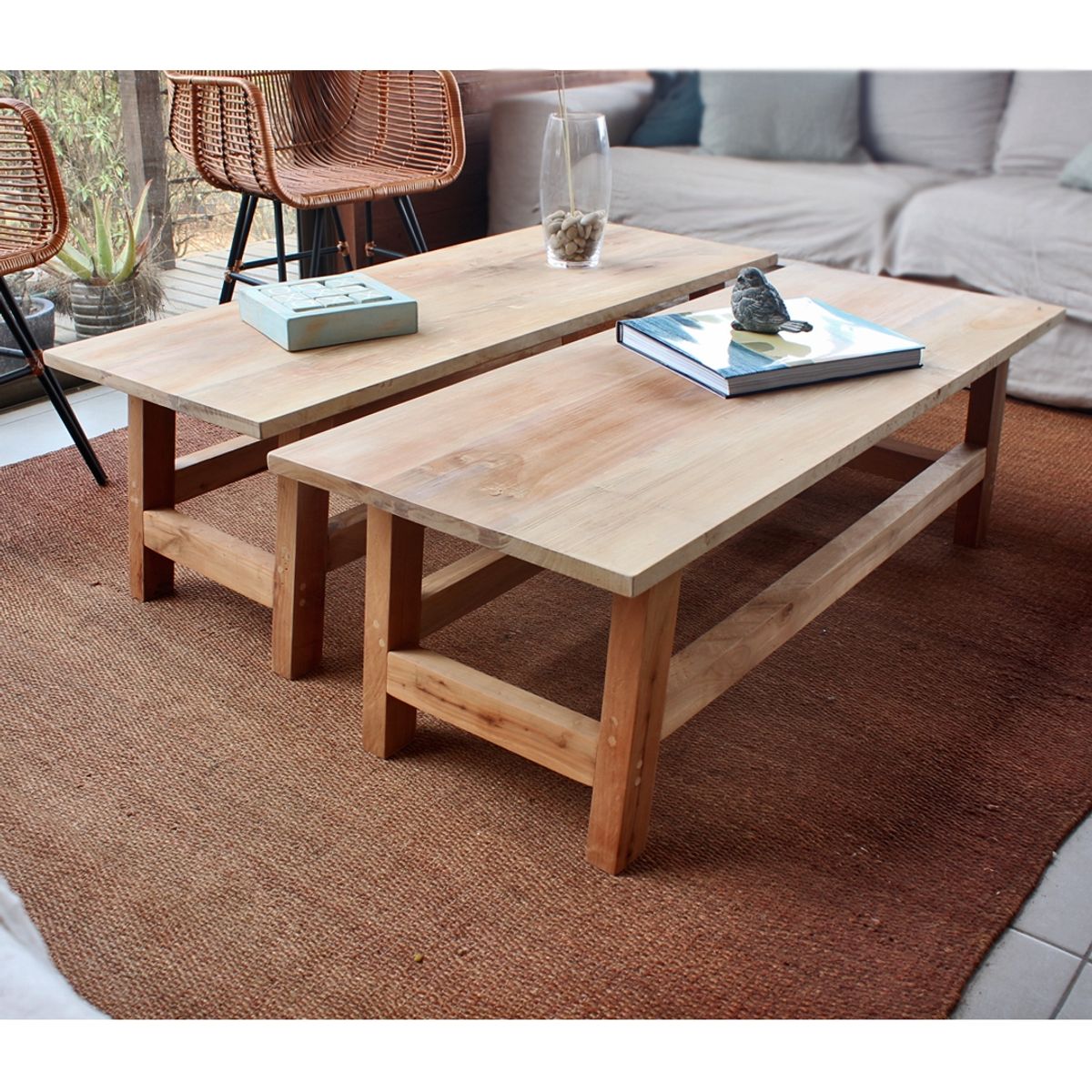 M&D MADERA & DECO - Set Mesas de centro Arenales madera de roble