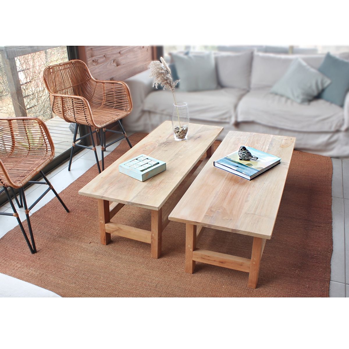 M&D MADERA & DECO - Set Mesas de centro Arenales madera de roble