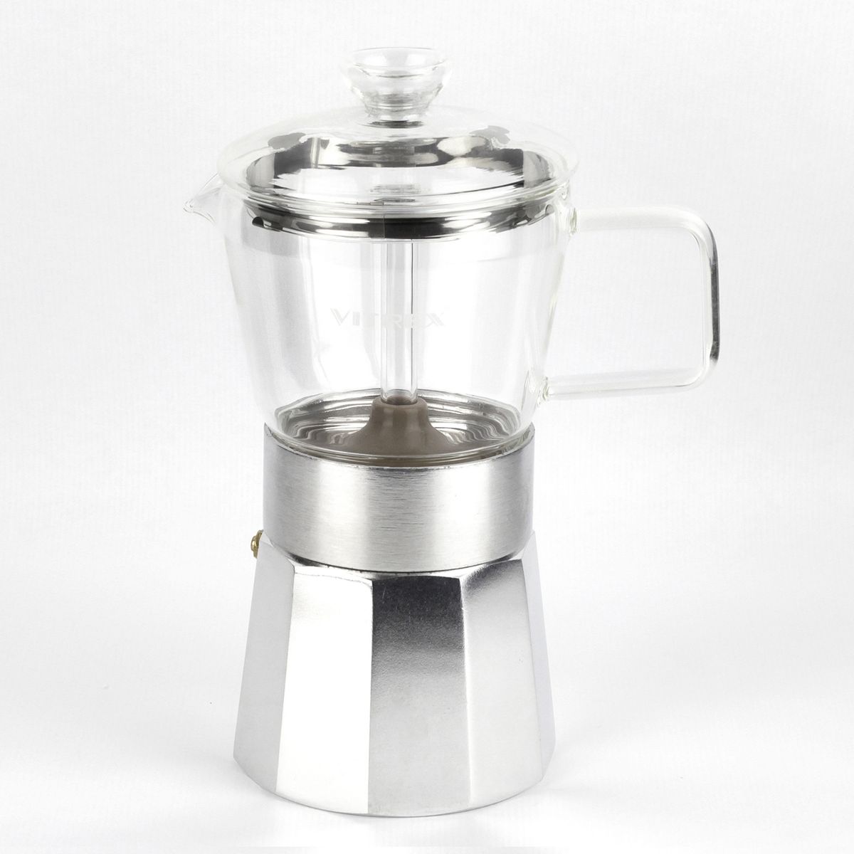 VITREX - Cafetera Italiana 6 tazas Crystal Vitrex