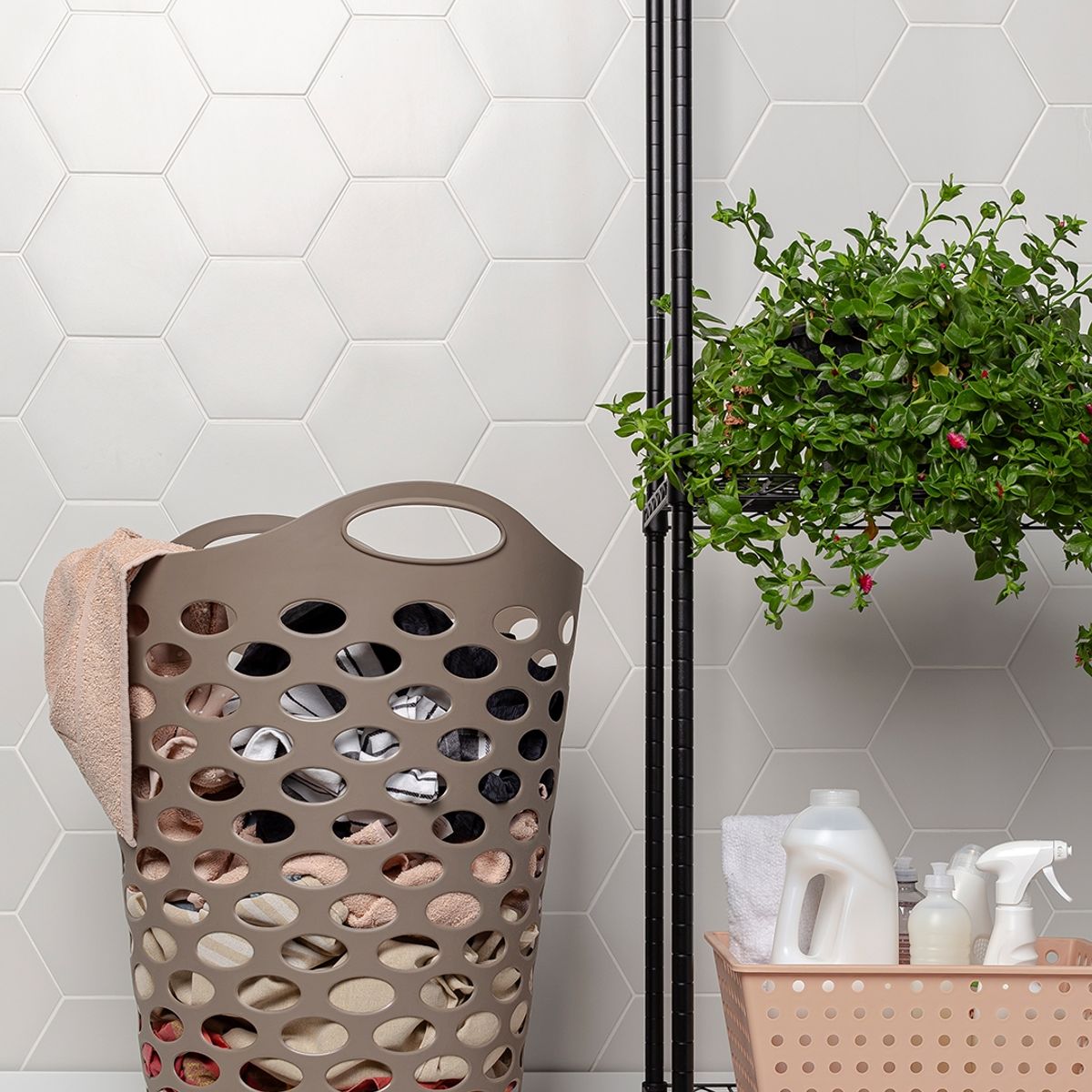 COZA - CANASTO CON ASAS ROPA BUBBLE 65L GRIS