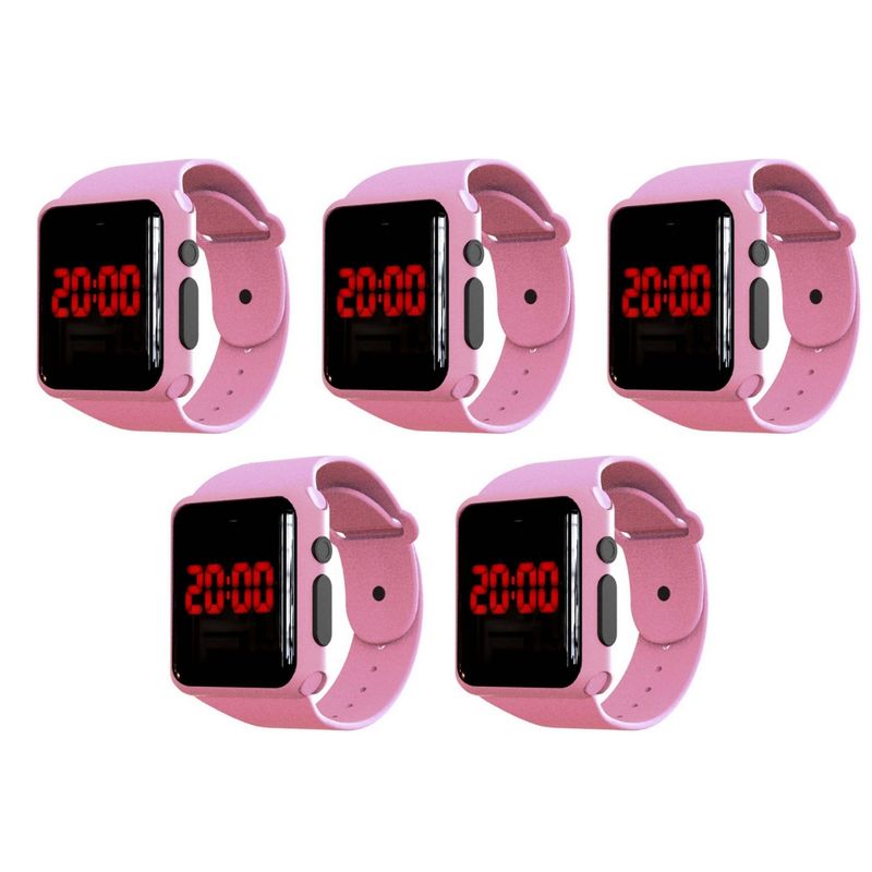 DELAV - Pack de 5 DigitalBand Dlite Band 3 Rosa SmartGift Ideal Niños Jovenes Adultos