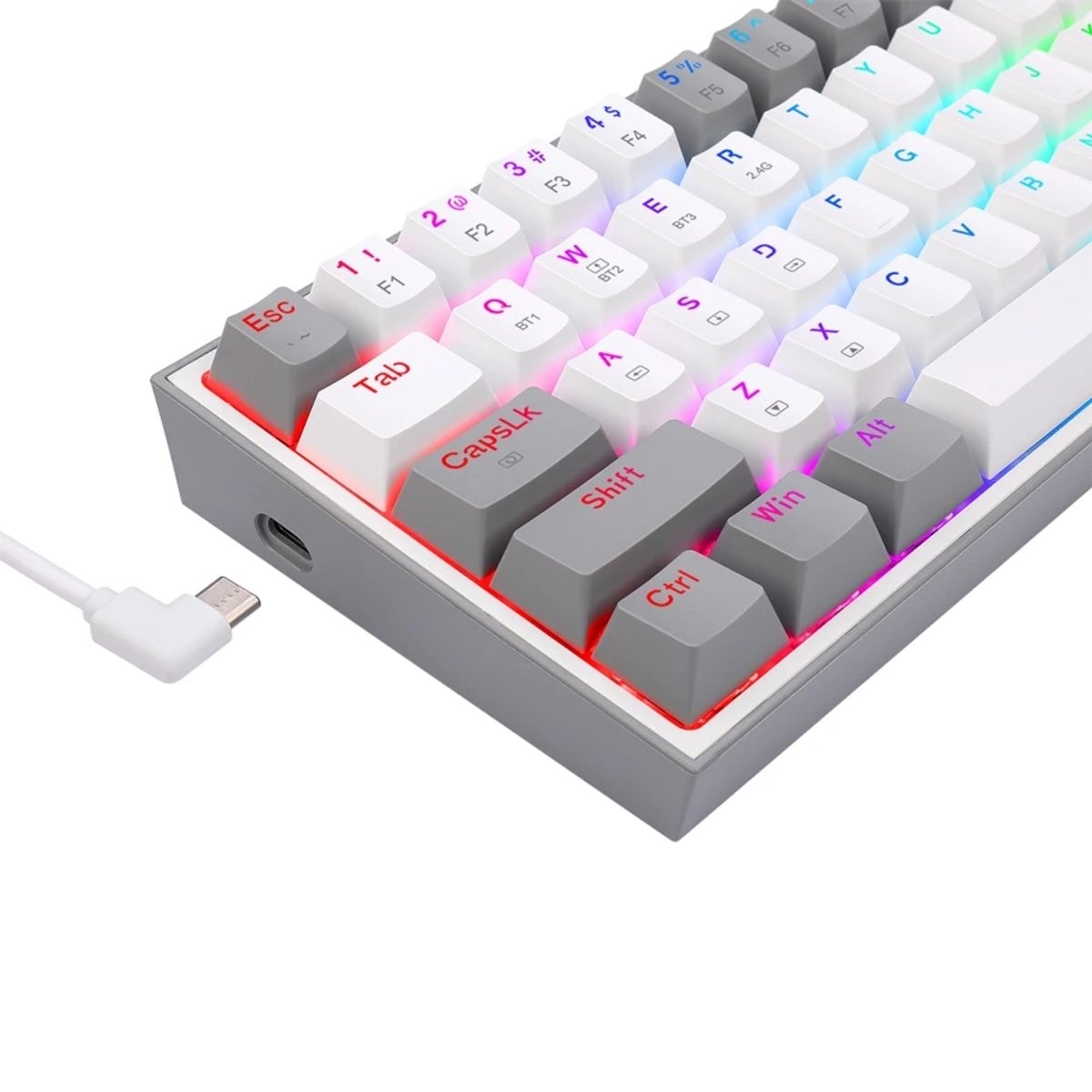 REDRAGON - Redragon Fizz Pro K616-RGB Bluetooth 5.0 WHITEGREY