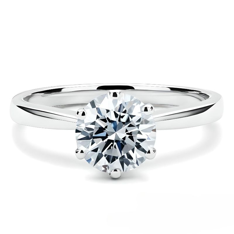 BOOMZAIR - Anillo de compromiso de plata fina con brillante solitario de 1ct