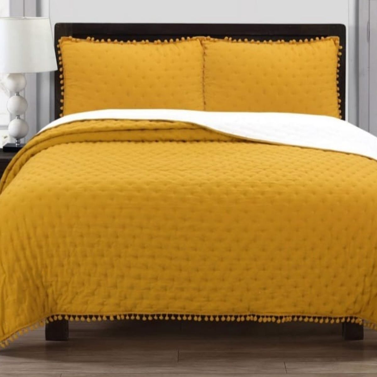 GENERICO - Cobertor de Verano Reversible 2 plazas 100% Algodón - Amarillo Mostaza