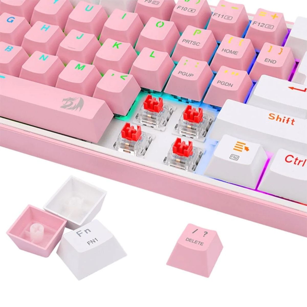 REDRAGON - Redragon Fizz Pro K616-RGB Bluetooth 5.0 PINKWHITE