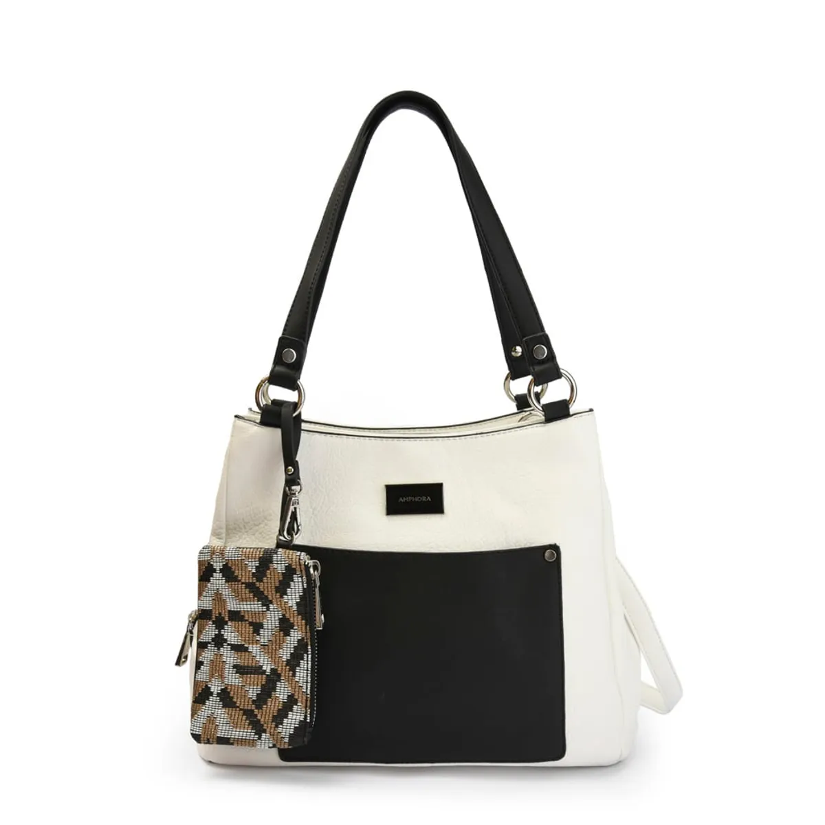 AMPHORA - Cartera tote tres divisiones nimri mediana blanco