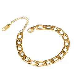 LUXURYJOYAS - Pulsera Mujer Ajustable Cadenas Oro 18kt Bañado