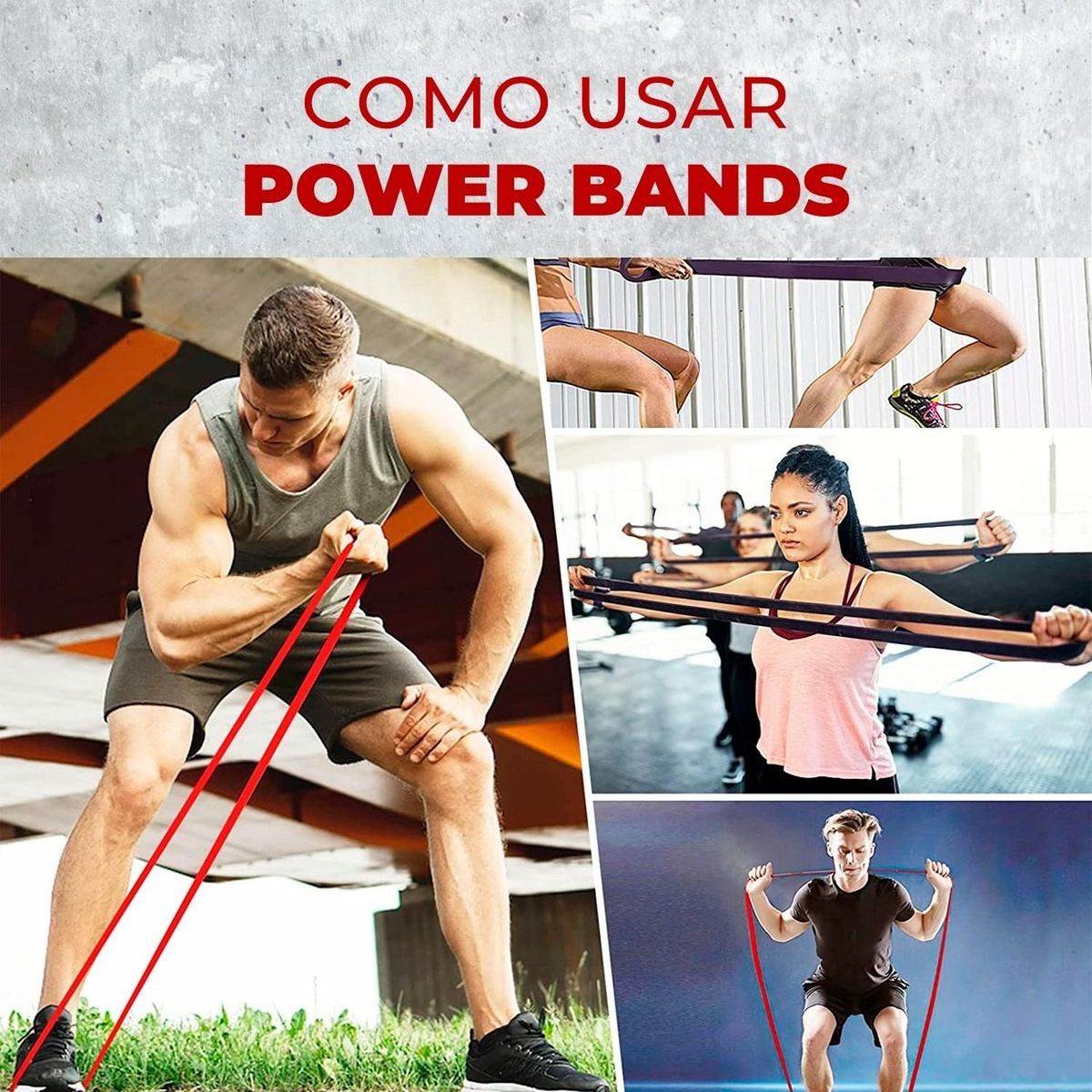 FITNICS - Bandas Elasticas Power Bands Resistencia Fitnics Set 4 Latex