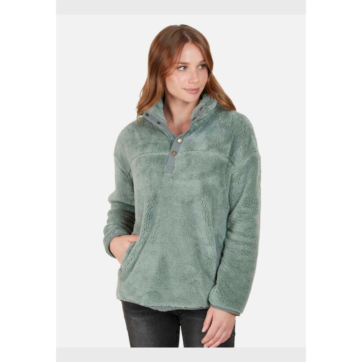 RIP CURL - Poleron SKY GRAY SNAP Mujer Turquesa Rip Curl