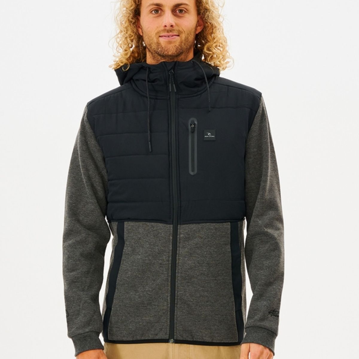 RIP CURL - Poleron ANTI SERIES HEATSEEKER ZIP THR Hombre Negro Rip Curl