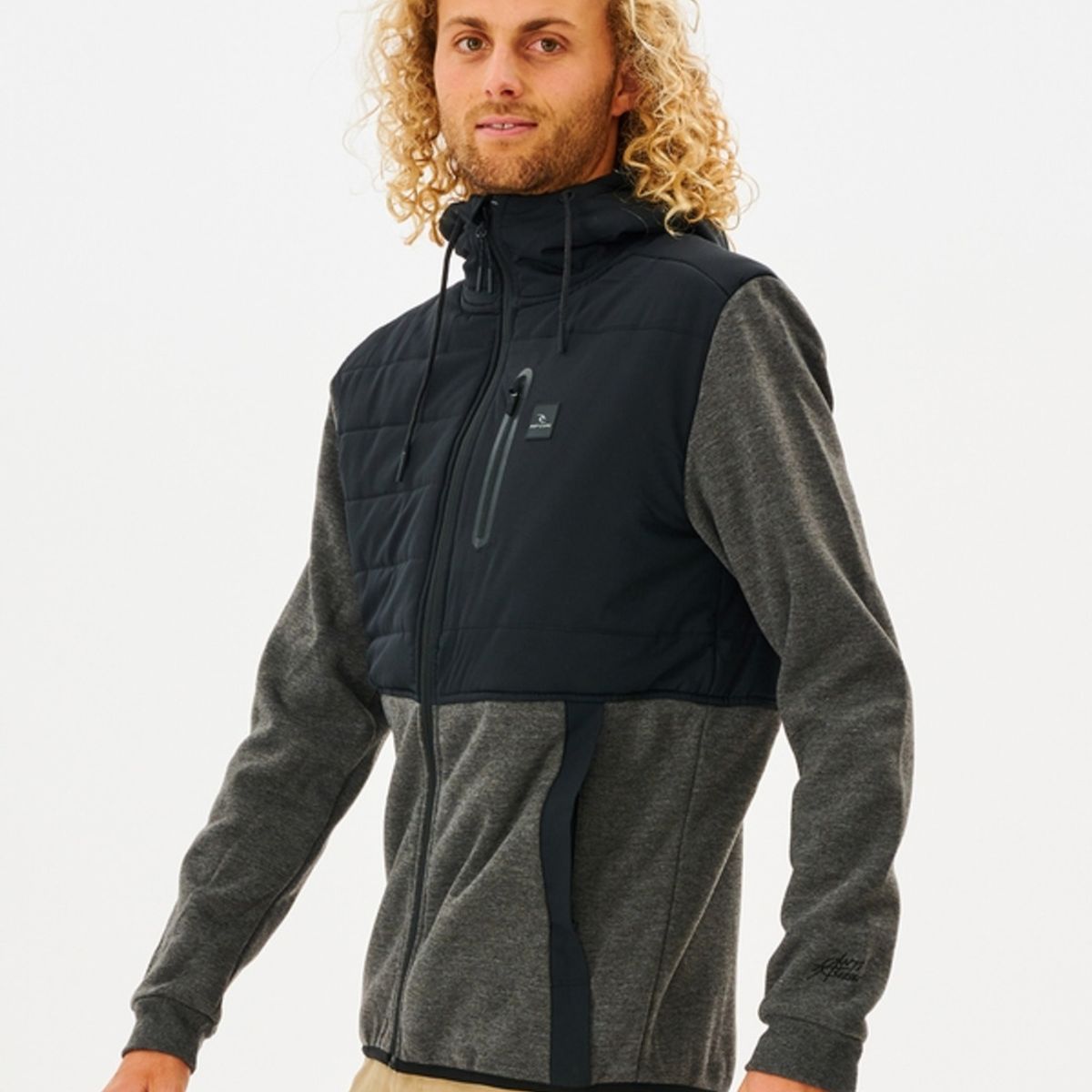 RIP CURL - Poleron ANTI SERIES HEATSEEKER ZIP THR Hombre Negro Rip Curl