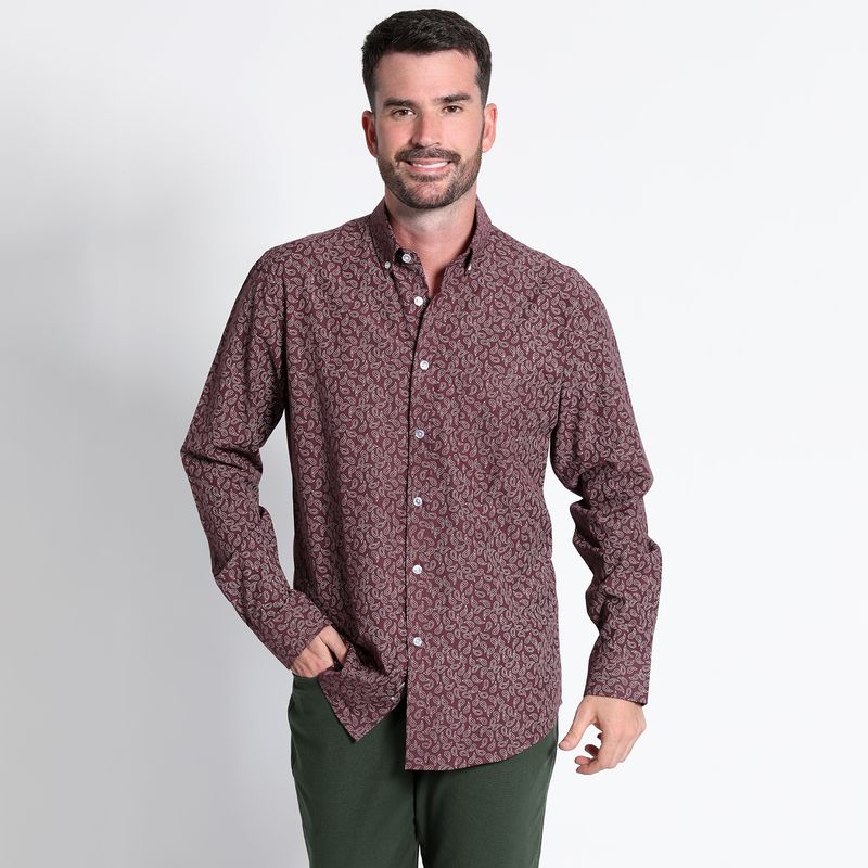 KOTTING - Camisa Fantasía Estampada Manga Larga Slim Fit KOTTING