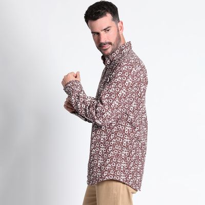 Imagen 2 del producto Camisa Oxford Estampada Manga Larga Slim Fit