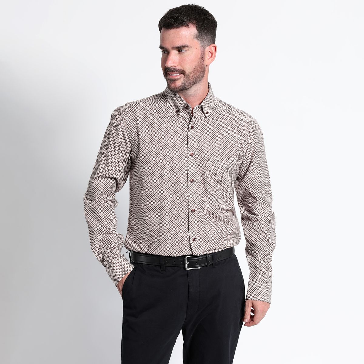 KOTTING - Camisa Fantasía Estampada Manga Larga Slim Fit KOTTING