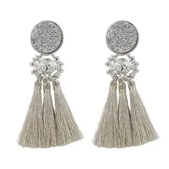 MARIA PASKARO - Aros Itata Plateado Fleco - Plateado