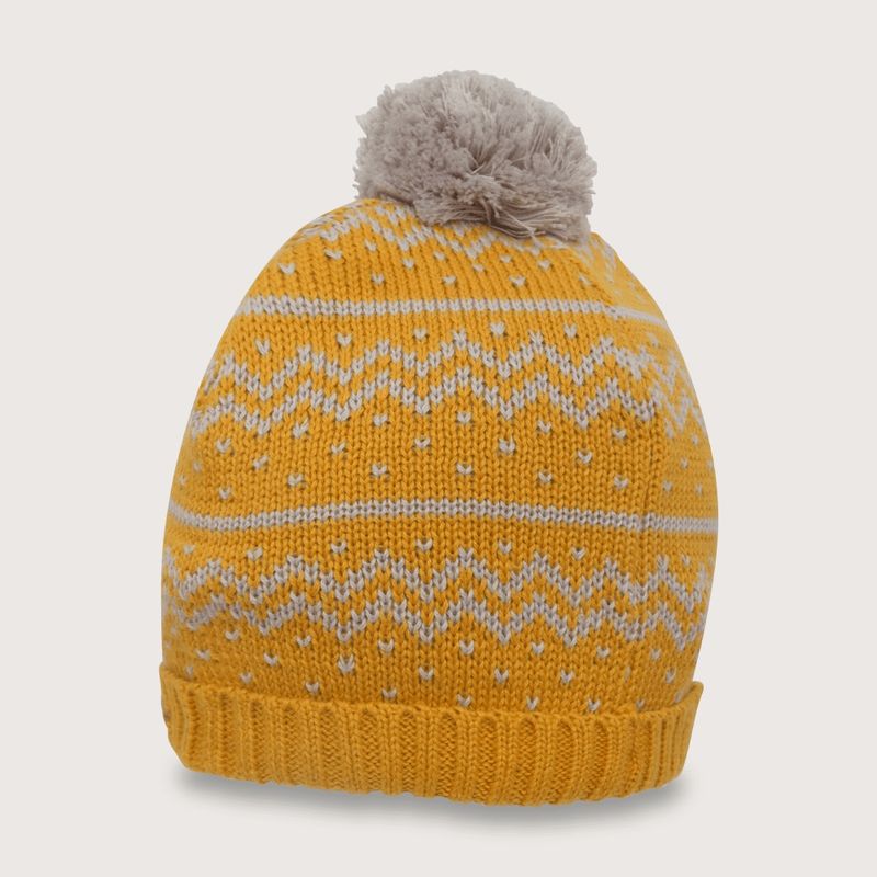 OPALINE - Gorro de niño montana pompom mostaza