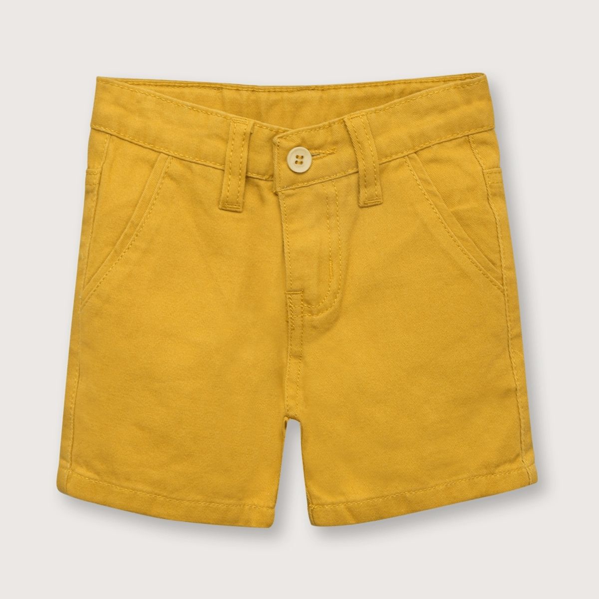 OPALINE - Bermuda de niño mostaza (6 meses a 4 años)