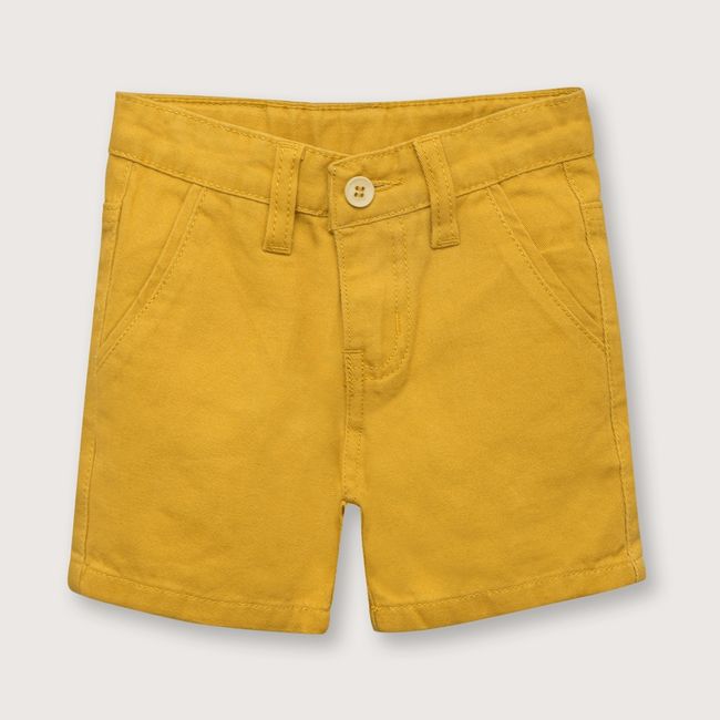 OPALINE - Bermuda de niño mostaza (6 meses a 4 años)
