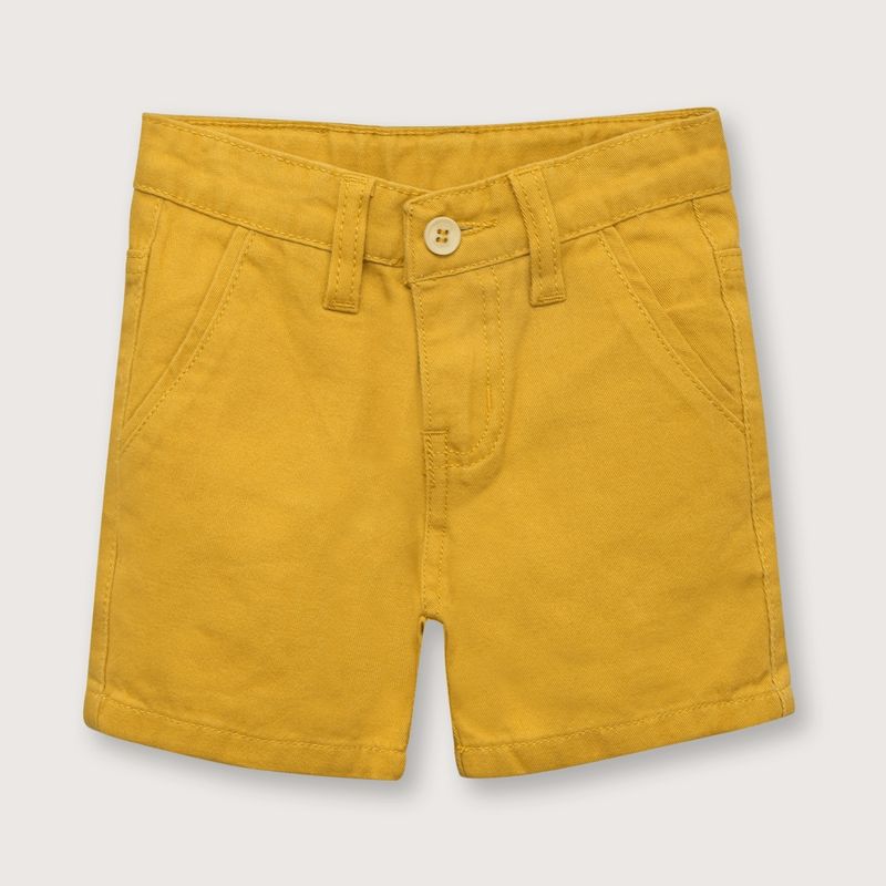 OPALINE - Bermuda de niño mostaza (6 meses a 4 años)