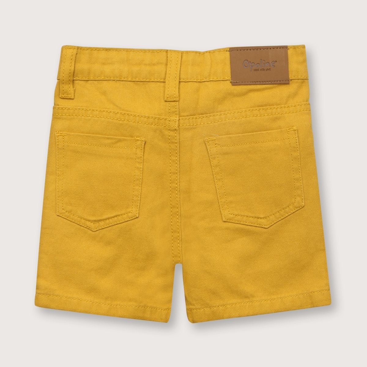 OPALINE - Bermuda de niño mostaza (6 meses a 4 años)