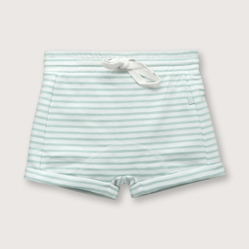 OPALINE - Short de niño cintura elástica verde (recién nacido a 9 meses)