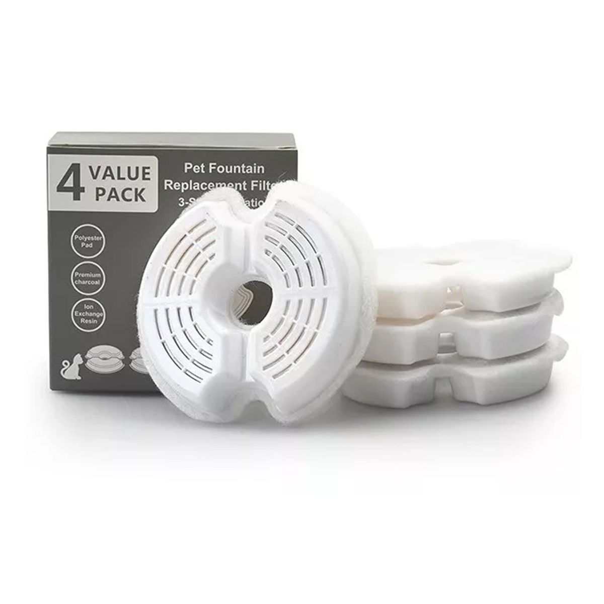 GENERICO - Filtros De Repuestos Para Fuente Bebedero Pack 4 Unidades