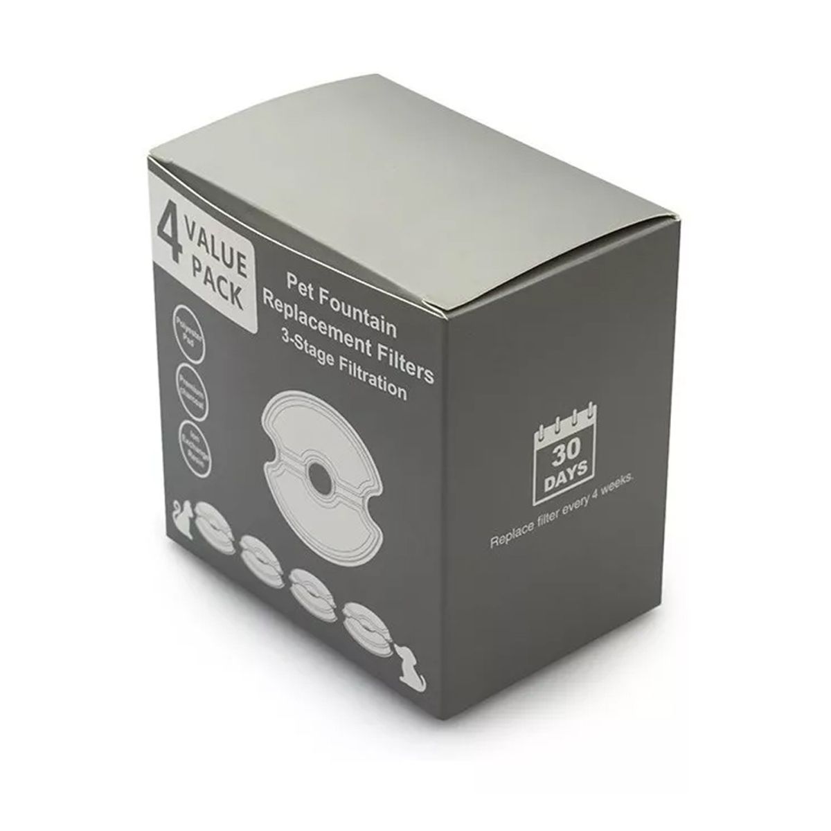 GENERICO - Filtros De Repuestos Para Fuente Bebedero Pack 4 Unidades