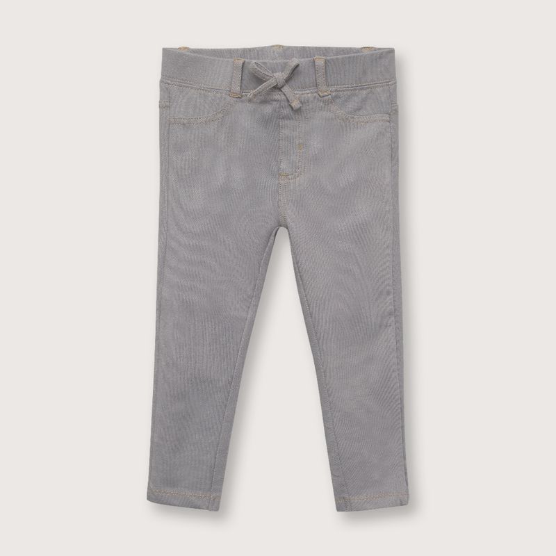 OPALINE - Jegging de niña con moño gris (6 meses a 4 años)