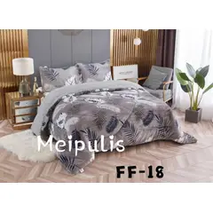 GENERICO - Cobertor de invierno Plush con chiporro 2 Plazas Diseño Gris con Hojas