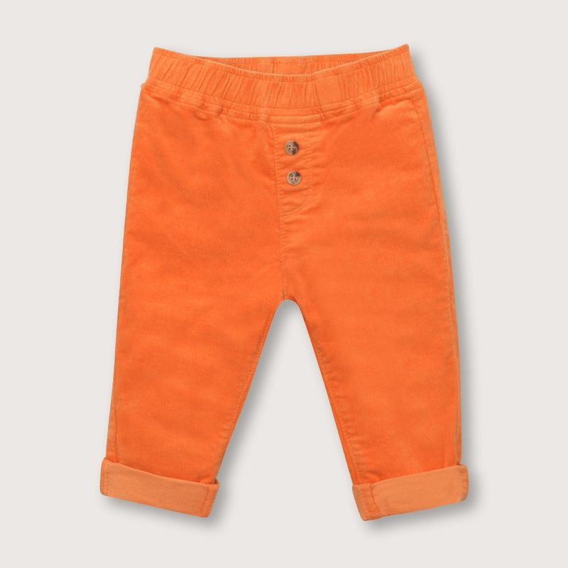 OPALINE - Pantalón de bebé niño cotelé naranjo (recién nacido a 9 meses)