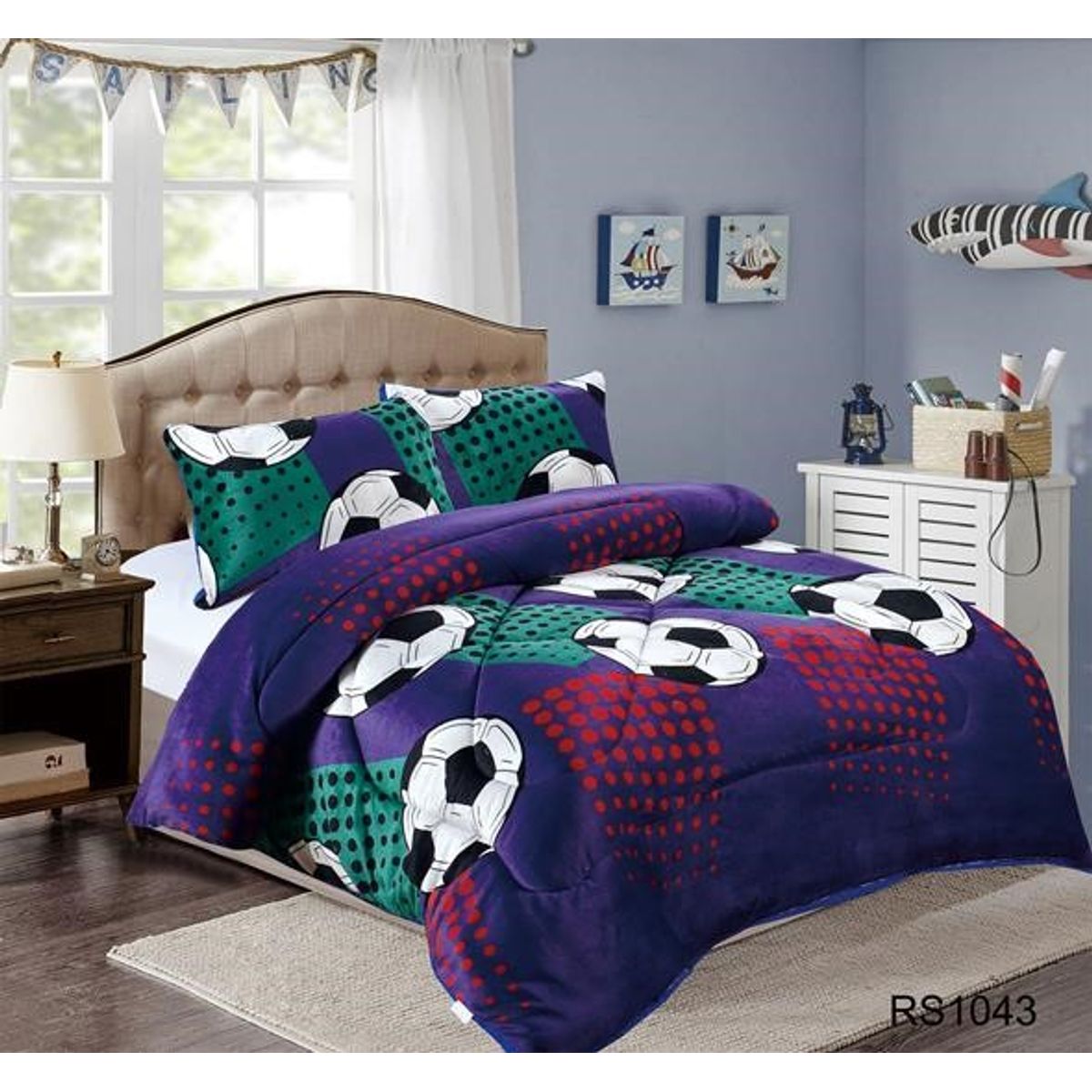 GENERICO - Plumon Sherpa Cobertor de invierno de plush y chiporro 1,5 Plaza - M21