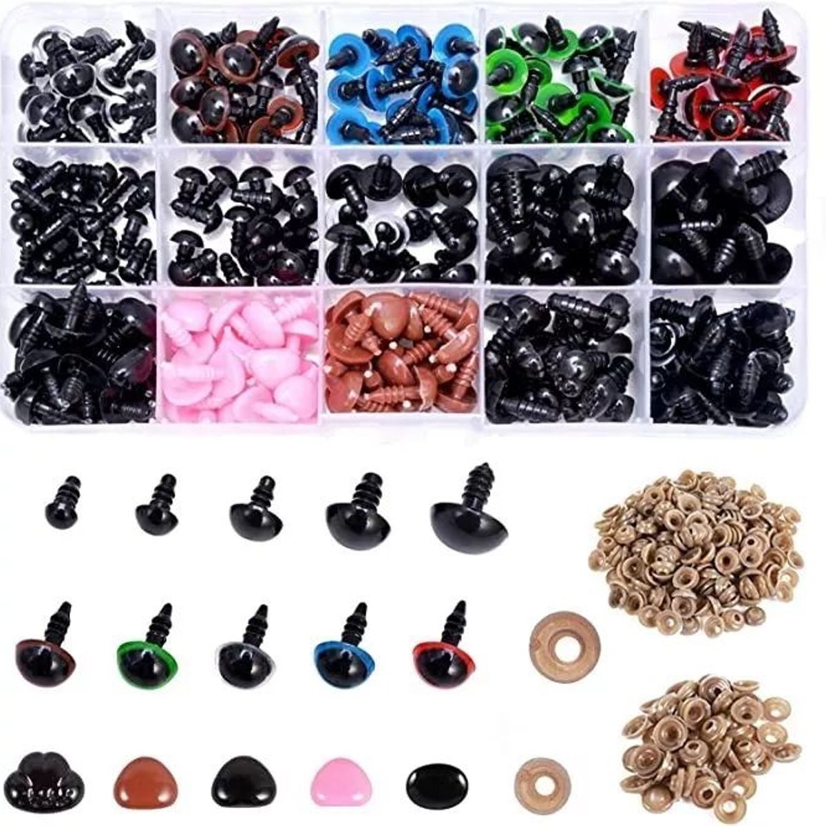 KUANGYE - Set 530 Piezas Ojos Seguridad Y Narices Amigurumi
