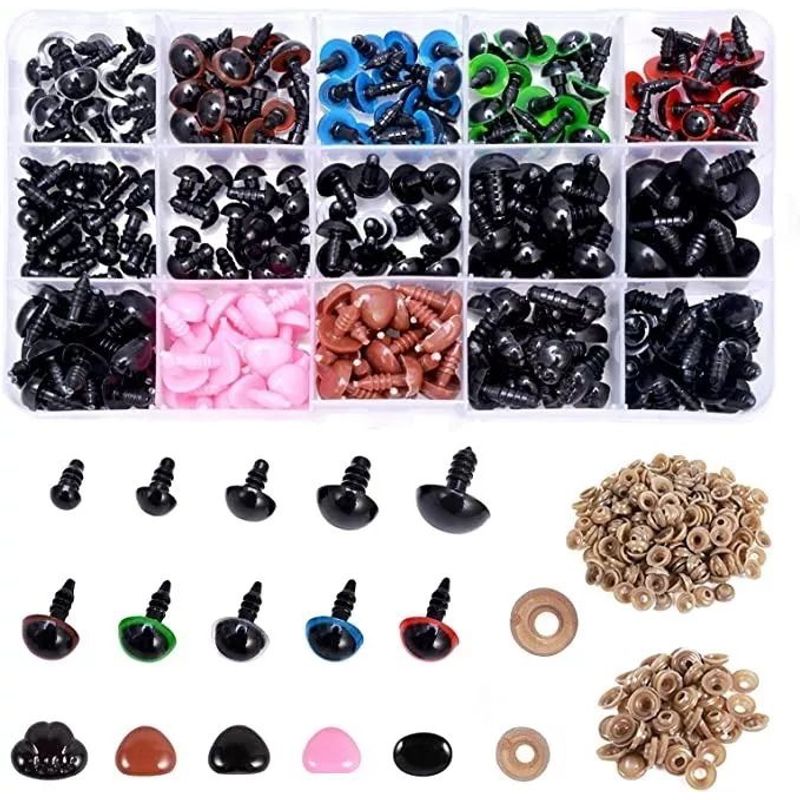 KUANGYE - Set 530 Piezas Ojos Seguridad Y Narices Amigurumi