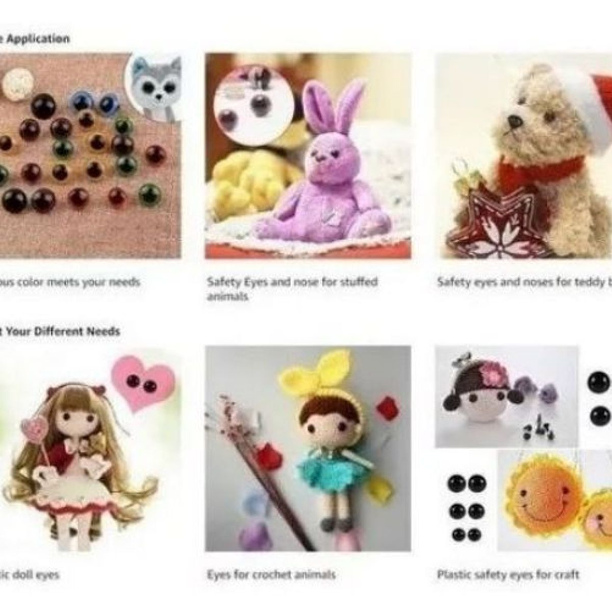 KUANGYE - Set 530 Piezas Ojos Seguridad Y Narices Amigurumi