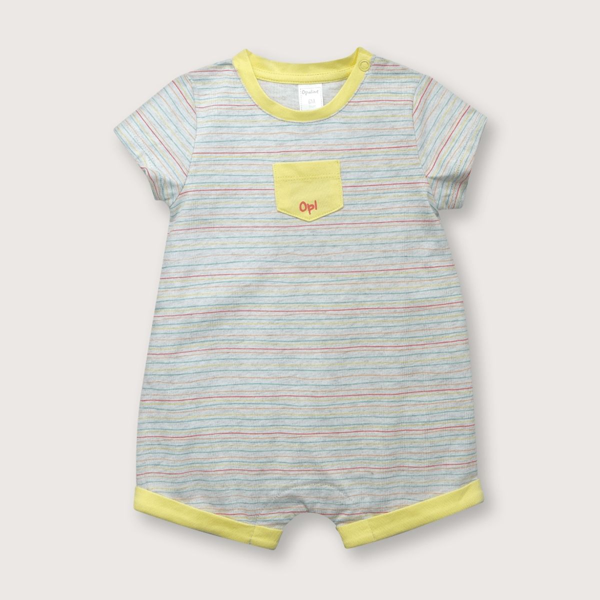 OPALINE - Bombacho de niño manga corta amarillo (recién nacido a 9 meses)