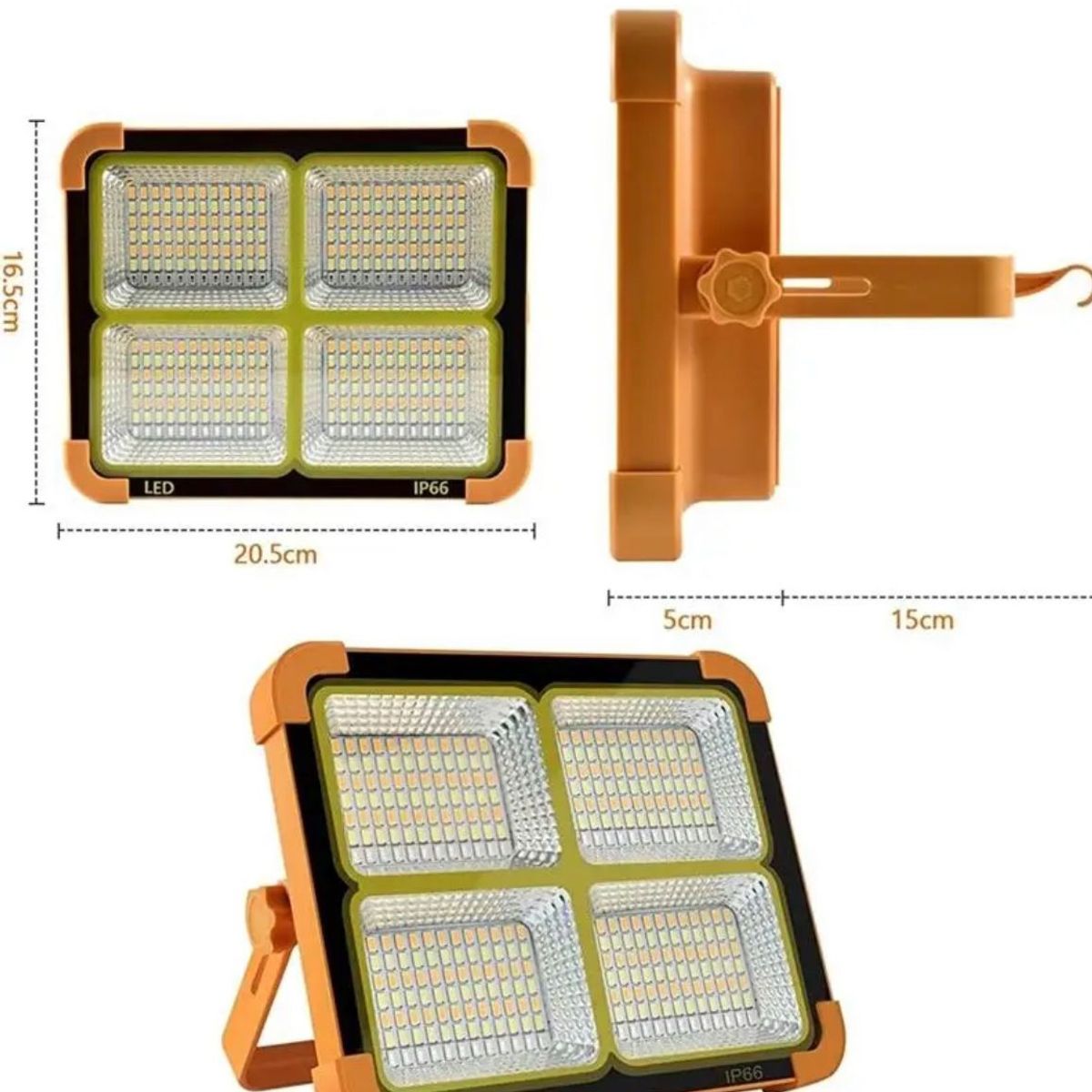 GENERICO - Foco Reflector Solar Interior Y Exterior recargable