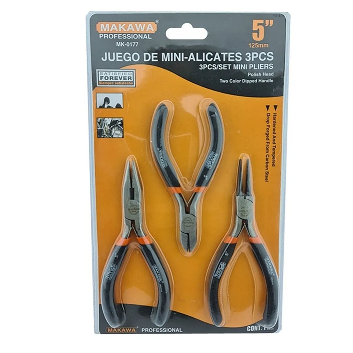 MAKAWA - Set Kit Juego De Mini Alicates 5 Pulgadas 3 Piezas Makawa