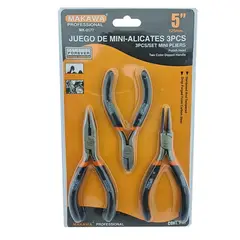 MAKAWA - Set Kit Juego De Mini Alicates 5 Pulgadas 3 Piezas