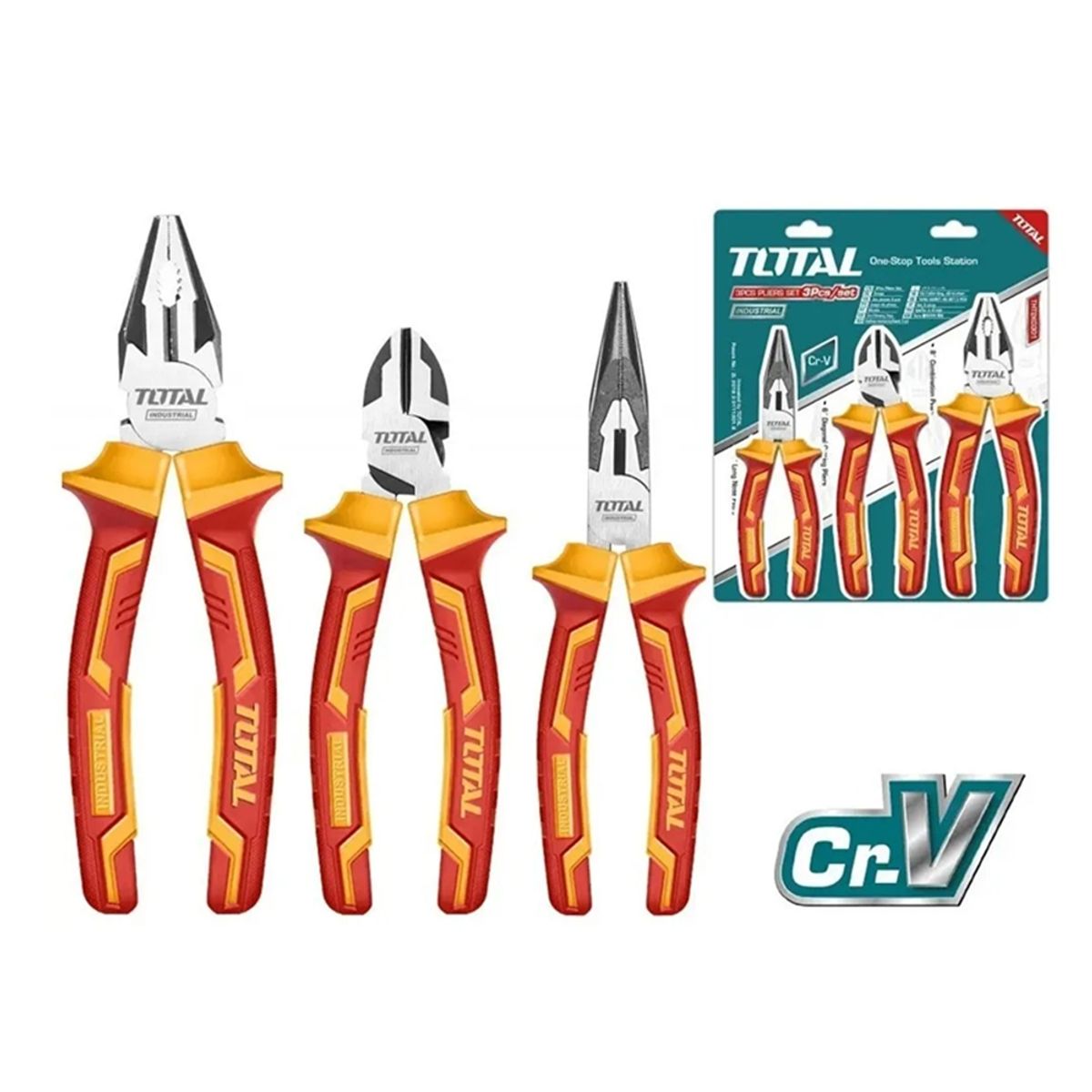 Kit Set Juego De Alicates Aislados 3 Piezas, marca TOTAL TOOLS - Foto 2